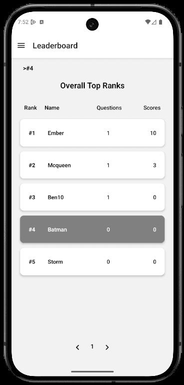 Mobile Quiz App screenshot 2
